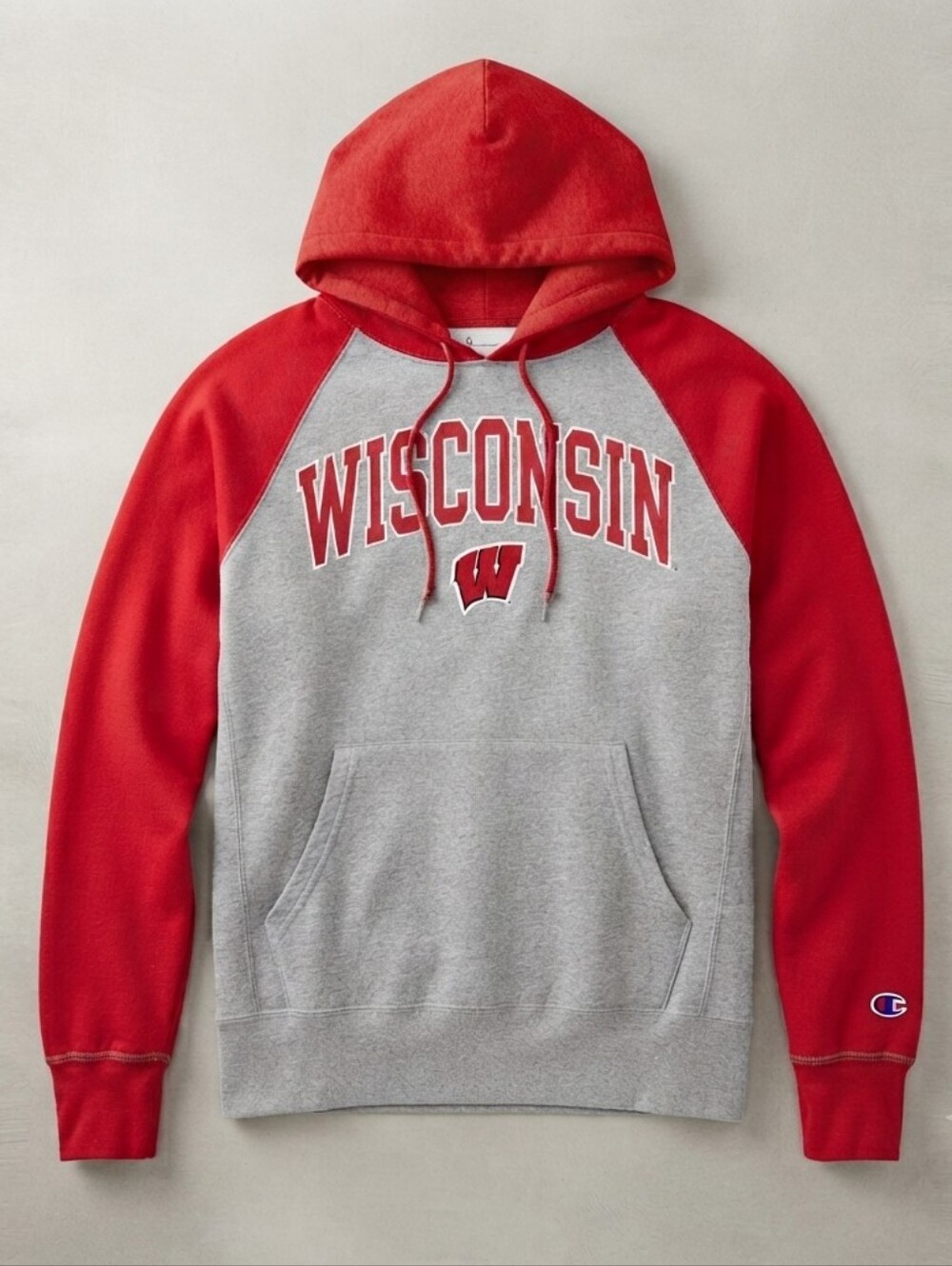 Champion Women's Small Wisconsin Red and Gray Hoodie
